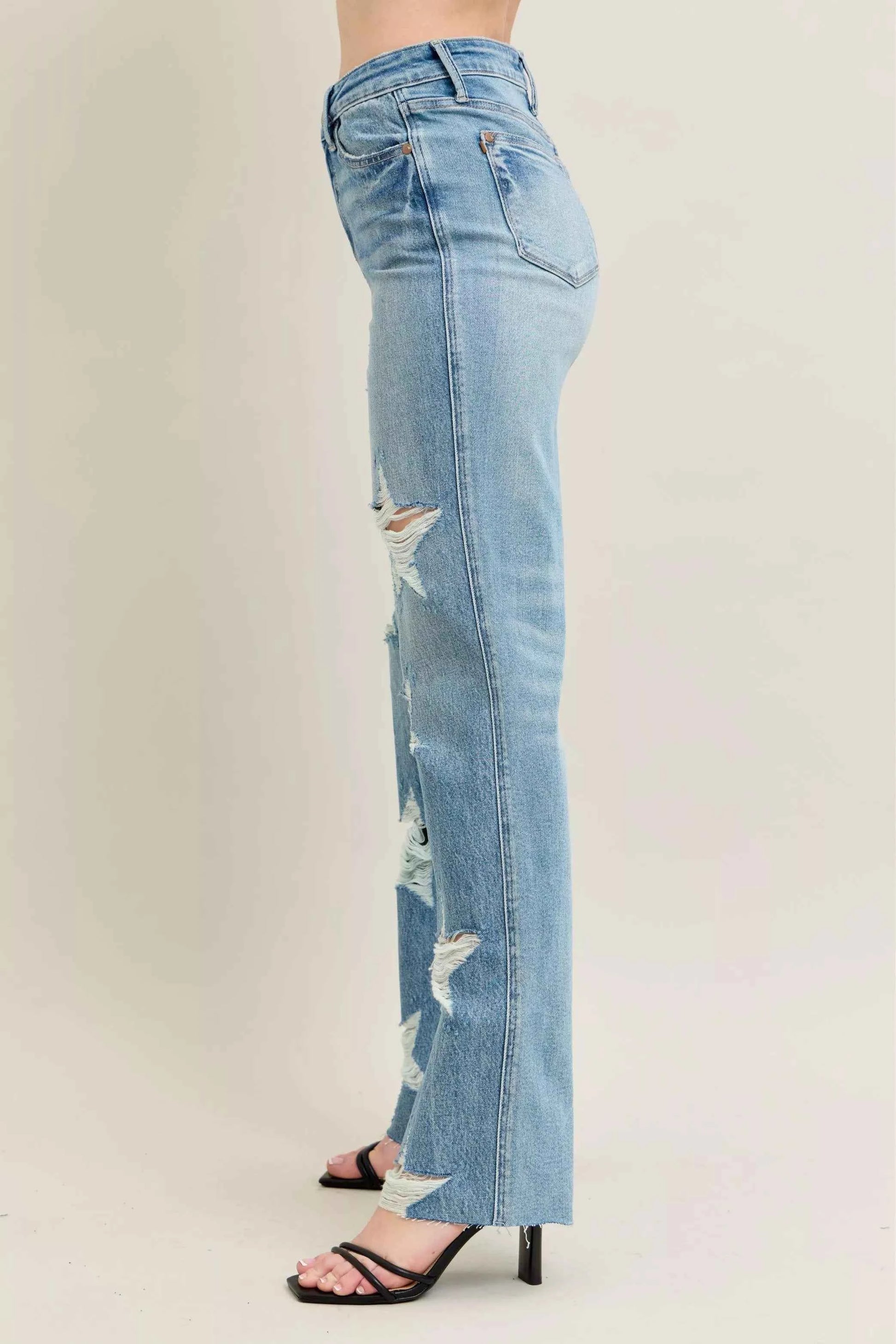 Judy Blue Full Size High Waist Rigid Magic Star Shaped Destroy 90's Straight Jeans Plus Size 049b1b5e7a6e41ec876f3a1d96a02232-Max-Origin