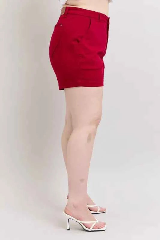 Judy Blue Plus Size High Waist Tummy Control Garment Dyed Heart Shaped Denim Shorts 04a1a44c72a24b08b824c4a542f05501-Max-Origin
