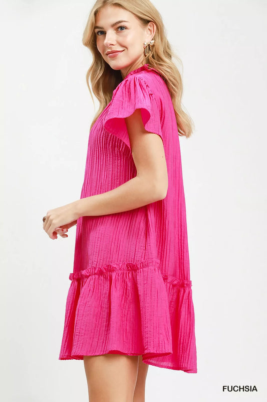 Textured Ruffle Hem Mini Dress 04cbf4d6-fea4-41c5-bfc6-1da2e03a0d71-Max-Origin