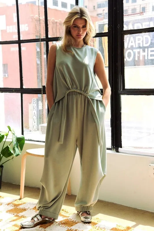 Drawstring Hem Round Neck Tank and Pants Set 04d24553-9067-4810-ae02-bf9daabf05a3-Max