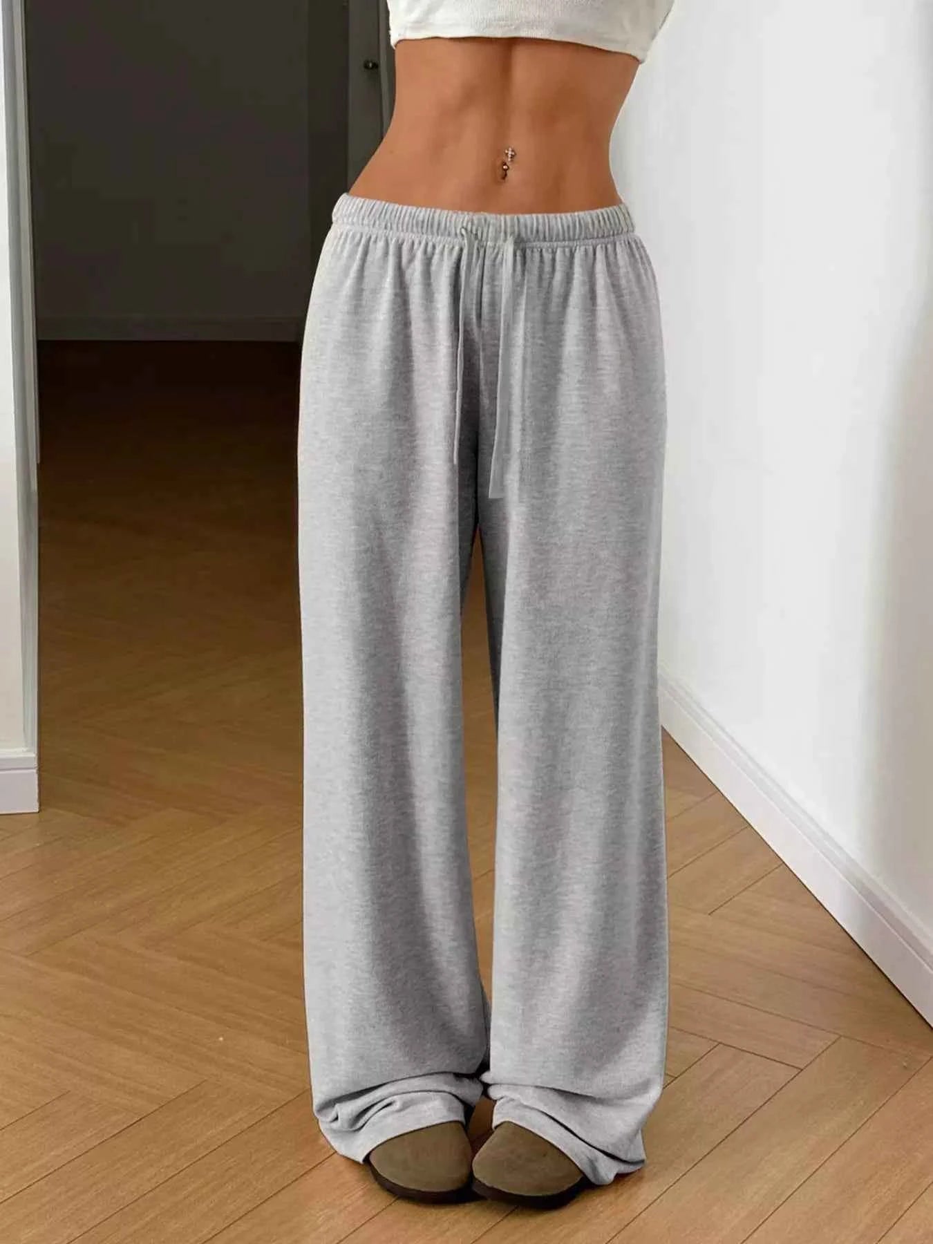 Drawstring Wide Leg Pants Light Gray 04e667dae98442d3821f436610ae6cb9-Max-Origin