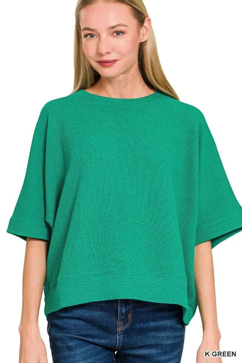 Zenana Double Knit Banded Bottom Short Sleeve Top 04ff9ac2c000407b84d630ffd54768b6-Max-Origin