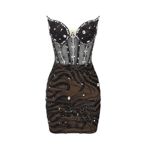 Women's Black Strapless Mini Dress | Crystal Detail black 051B9F7F84E80D9F4AEEB121F56DDC3A
