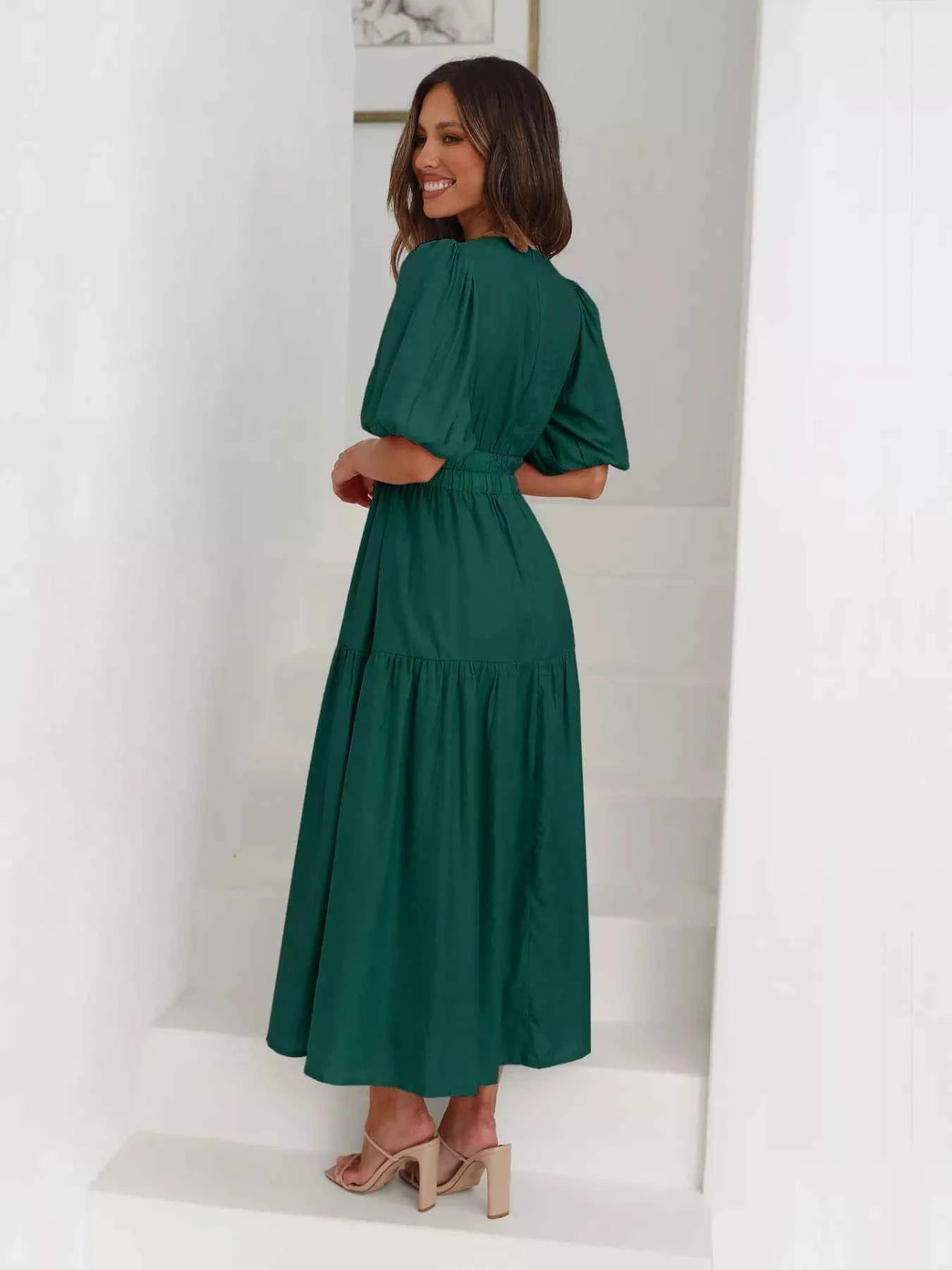 Tiered Puff Sleeve Midi Dress 052587dc-b6b6-4deb-a8e6-d00215bcfa30-Max-Origin