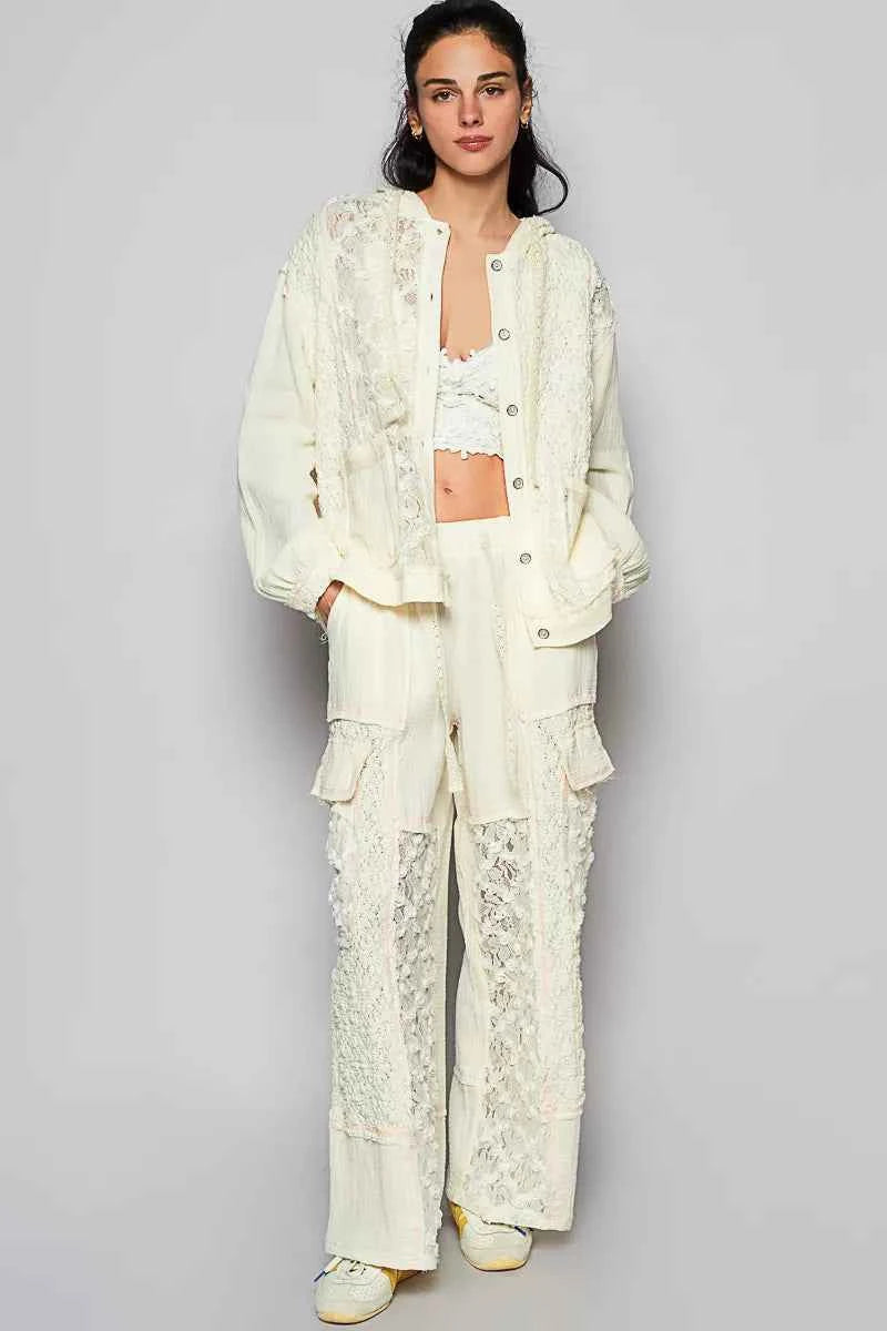 POL Exposed Seam Button Down Hooded Jacket with Lace Detail 0528cfe5-5c04-48d4-8aa5-60f3772766f9-Max-Origin