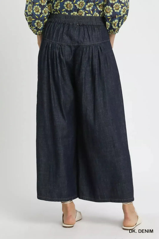 Stone Washed Wide-Leg Button-Front Culottes 052c7db1-028d-4321-9396-754cd2ca0168-Max-Origin