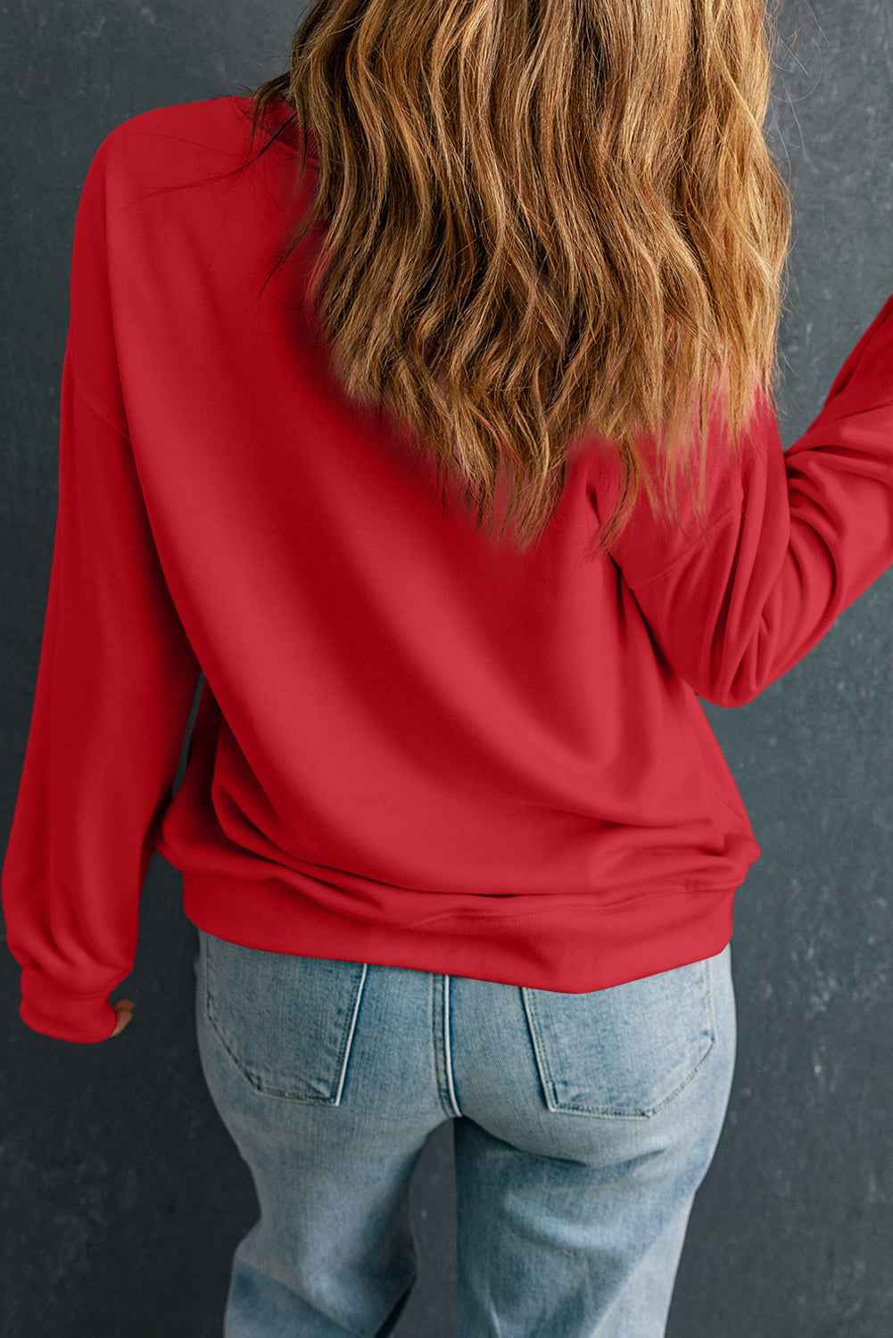 Red Christmas Dessert Time Graphic Heat Transfer Printing Sweatshirt 052def4bde2e5234