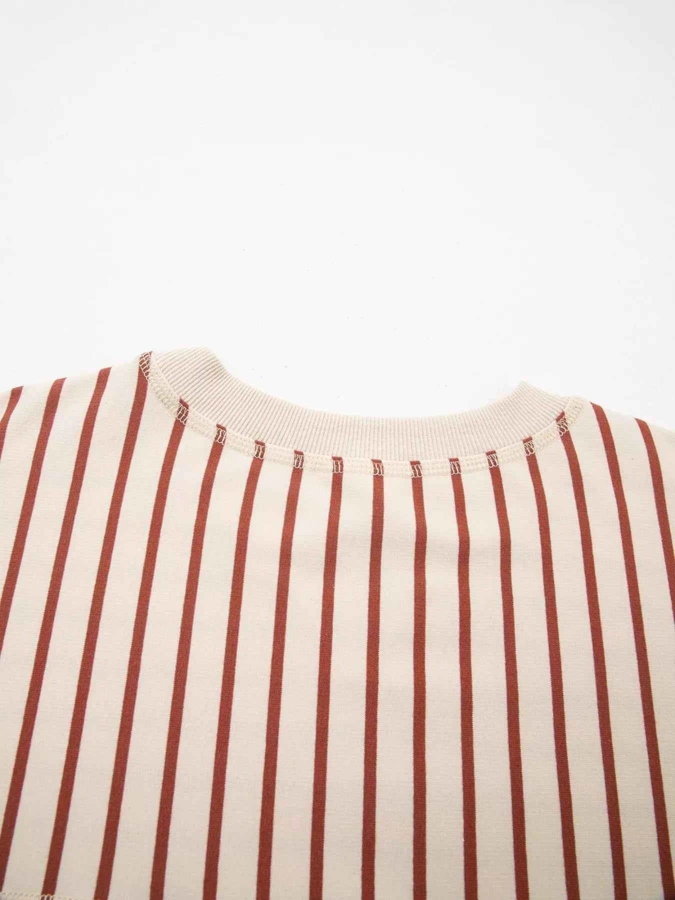 Striped Crew Neck Casual Sweatshirt 053f2df2-5216-4278-8b04-3ae3018f4853-Max-Origin