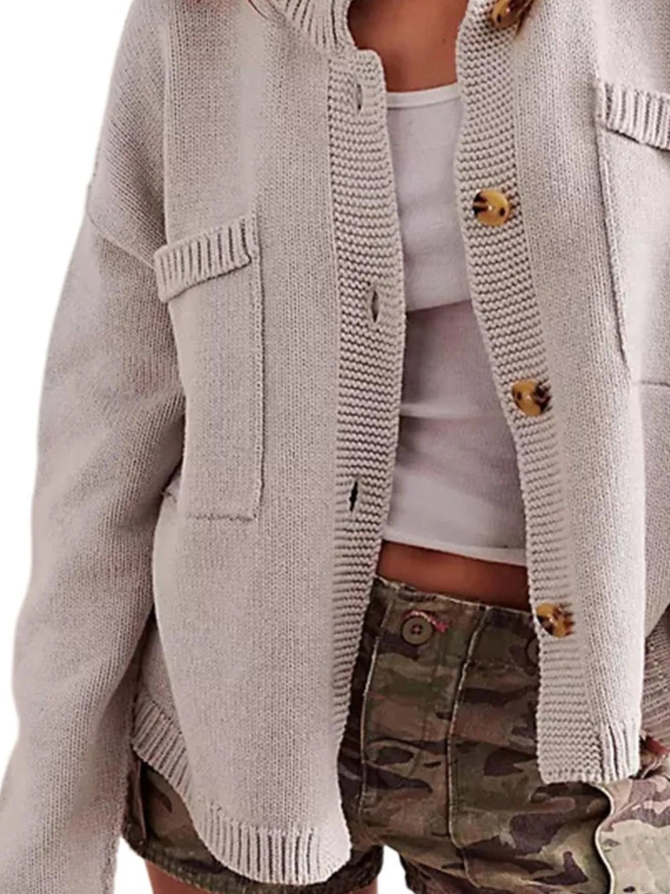 Ribbed Hem Button Up Cardigan 0545e328-3dac-4220-ad3d-b2fd8474fad2-Max-Origin