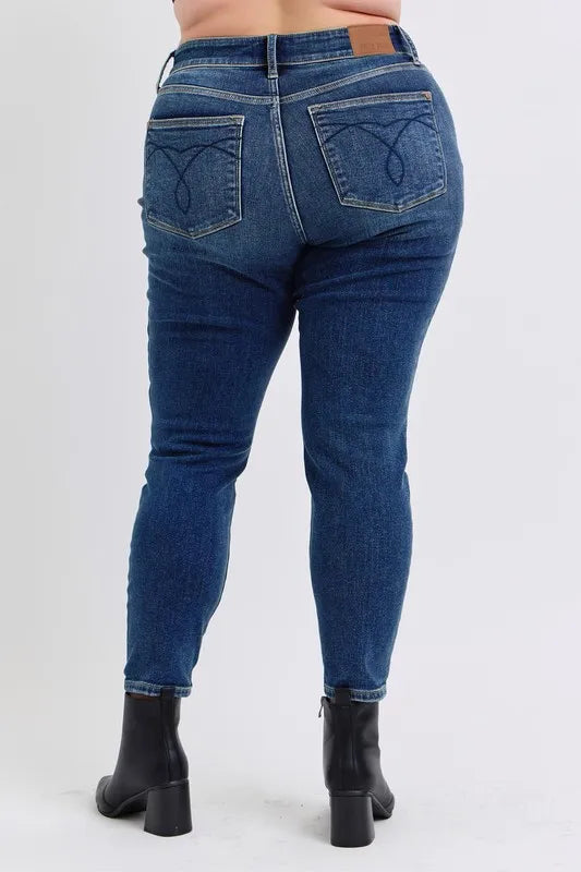 Judy Blue Full Size Run Mid-Rise Waist Skinny Jeans with Thermal Lining 05630d0d-a55d-4c8c-a545-e7182697b4e2-Max
