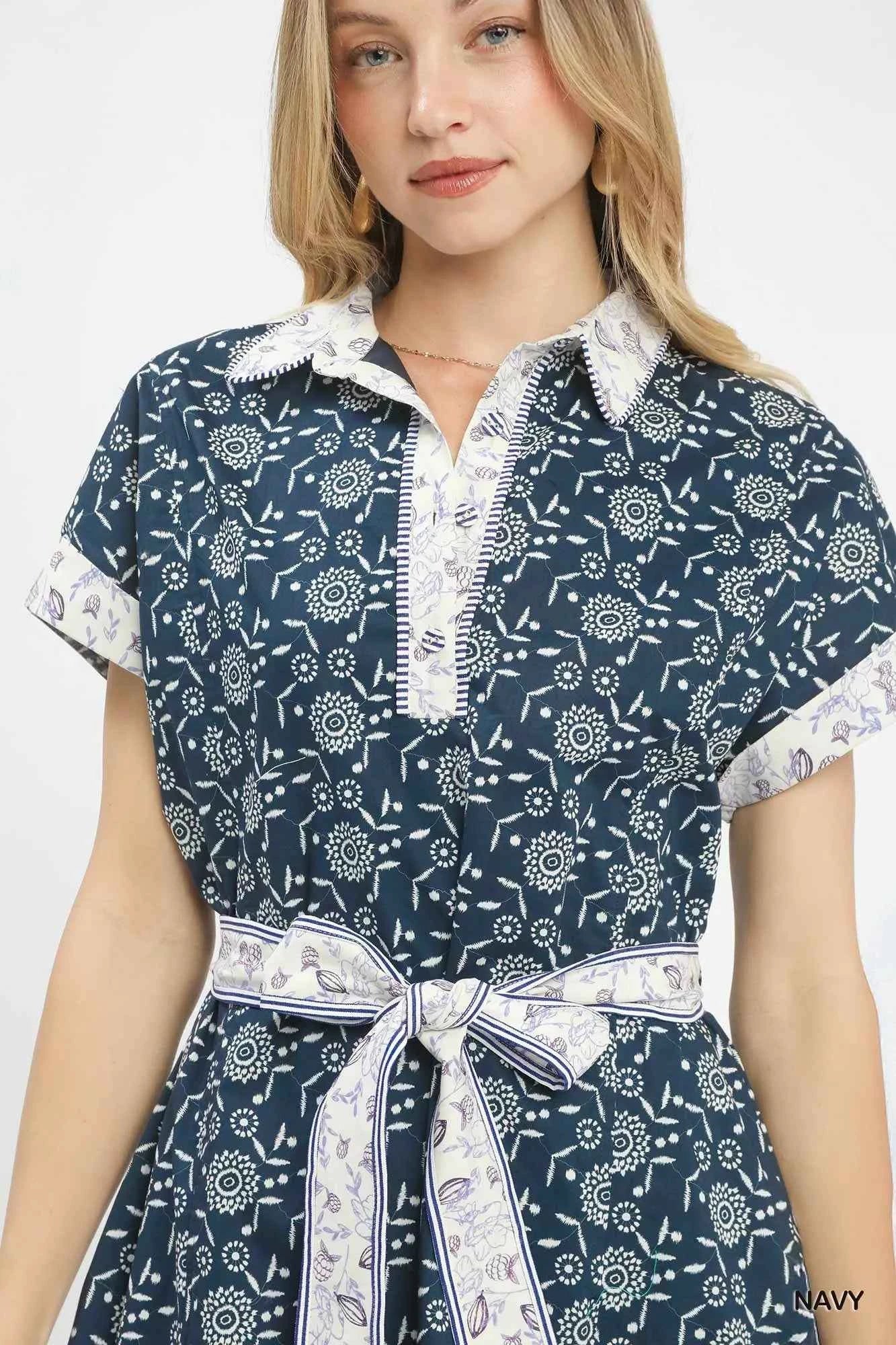 Umgee Border Print Belted Shirt Dress 05724e1d-82bc-4e2d-a4fe-961a30b82108-Max-Origin