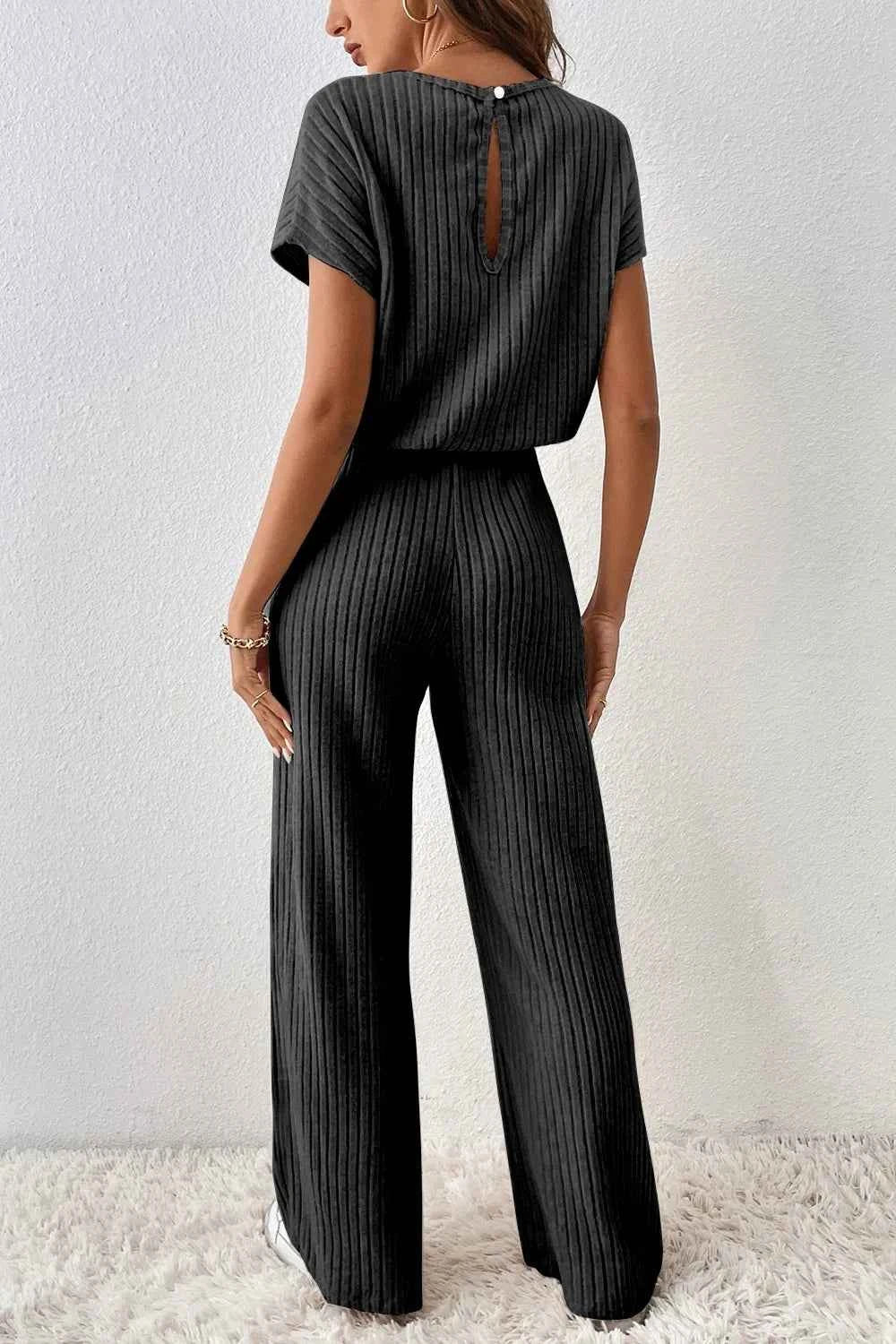 Ribbed Short Sleeve Wide Leg Jumpsuit 0572fb15-e699-445c-9c66-befb099691a5-Max-Origin
