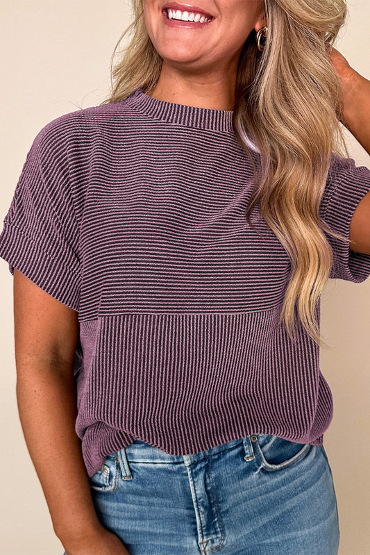 Toadstool Plain Corded Mock Neck T Shirt Toadstool 75%Polyester+20%Viscose+5%Elastane 057abca589c57021