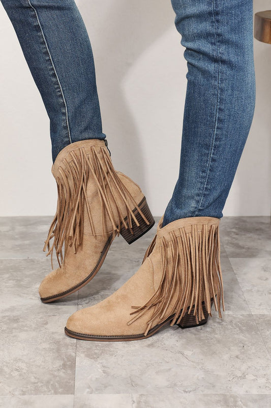 Legend Women's Fringe Cowboy Western Ankle Boots 0593c39fb7bc422eb3d1892c716a7a9f-Max