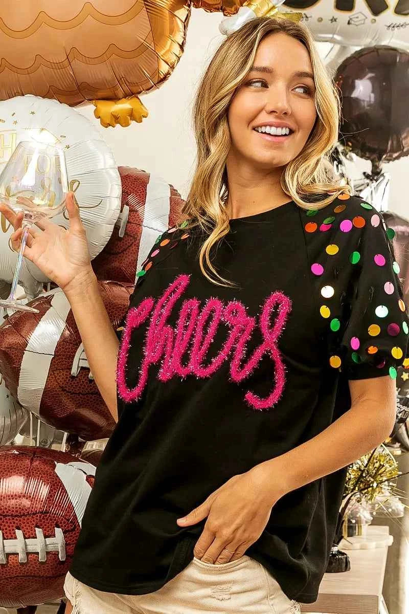 BiBi Metallic Letter Spangle Raglan Puff Sleeve Top 059683c8bcf34aa88ebe12223ed6af45-Max-Origin