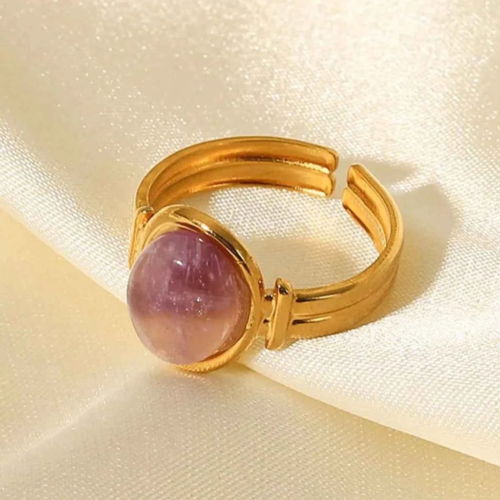 Vintage Natural Stone Gold Plated Adjustable Ring 05a6cf78-8f48-4ea4-af84-7ae6bec31ba8-Max-Origin