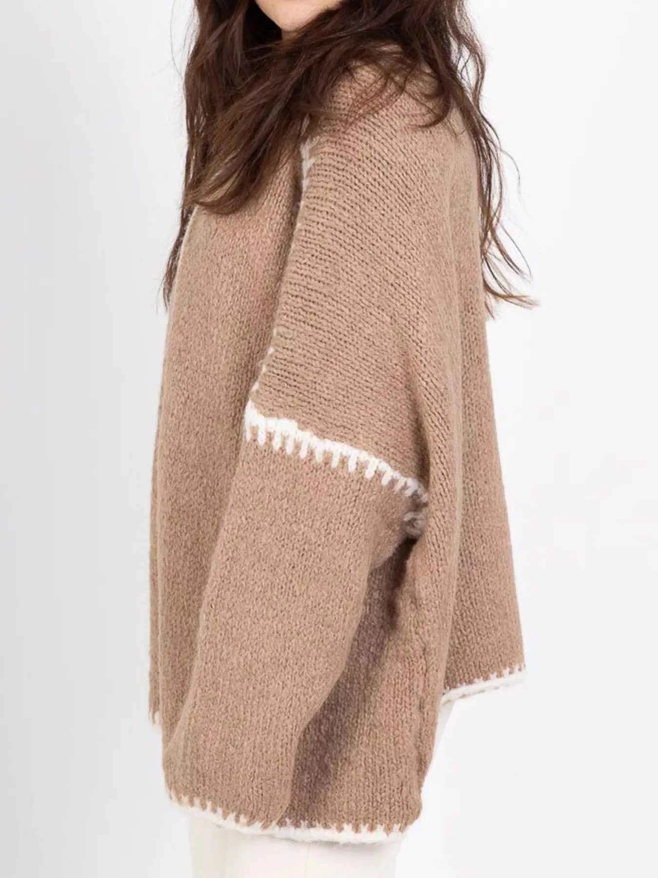 Contrast Trim Open Front Cardigan 05d46663b32547a4932a3c8904645b61-Max-Origin