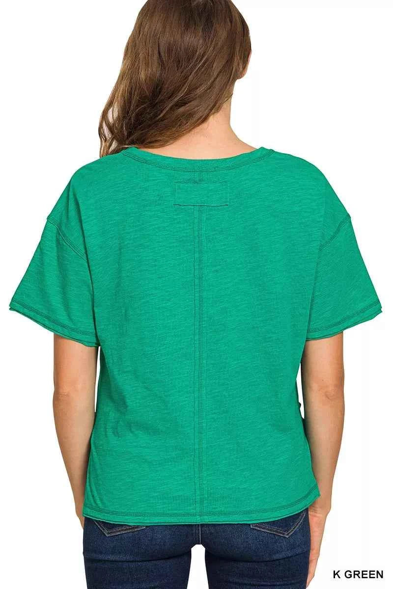 Zenana Cotton Slub Short Sleeve Tee 05d971fa3b4e47899a2477f498b1980e-Max-Origin