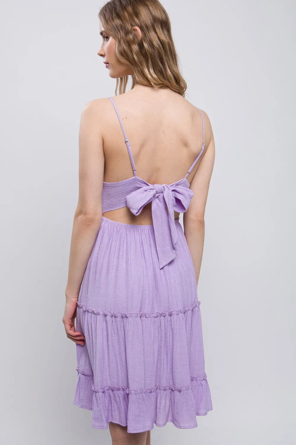 Love Tree Lace Detail Tied V-Neck Mini Cami Dress 05f51cfe-03f4-486d-9999-38a79387d04a-Max