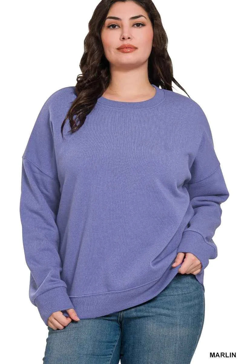 Zenana Full Size Fleece Drop Shoulder Sweatshirt Plus Size MARLIN 06019d6f85da4ef0a3e0538edcfe59ae-Max-Origin