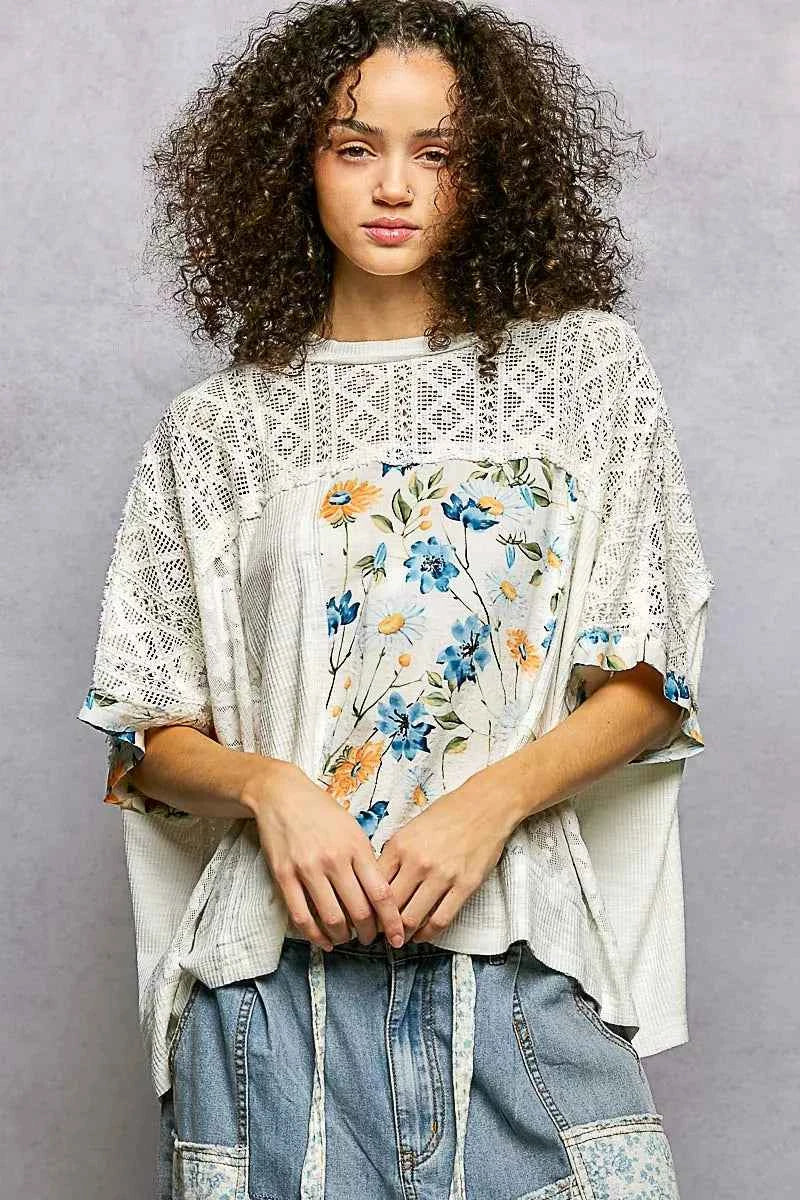 POL Floral Patchwork Lace Accent Blouse IVORY 061724f7-e295-4bce-900a-dba18c24d0aa-Max-Origin