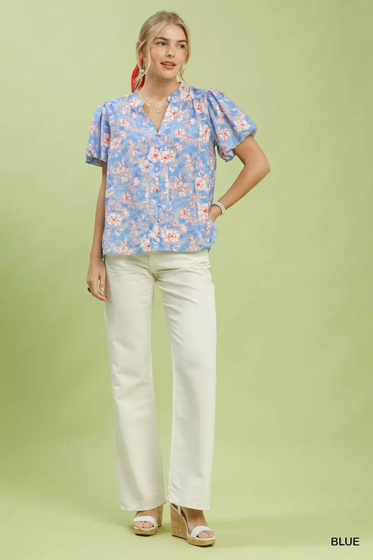 Floral Button-Front Short Sleeve Shirt 061ed6b8-dc5a-4217-8a84-2e2c1d727e67-Max-Origin