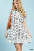 Umgee Border Print Belted Shirt Dress CREAM 062f8b19-b022-4541-bde4-04df104bc443-Max-Origin