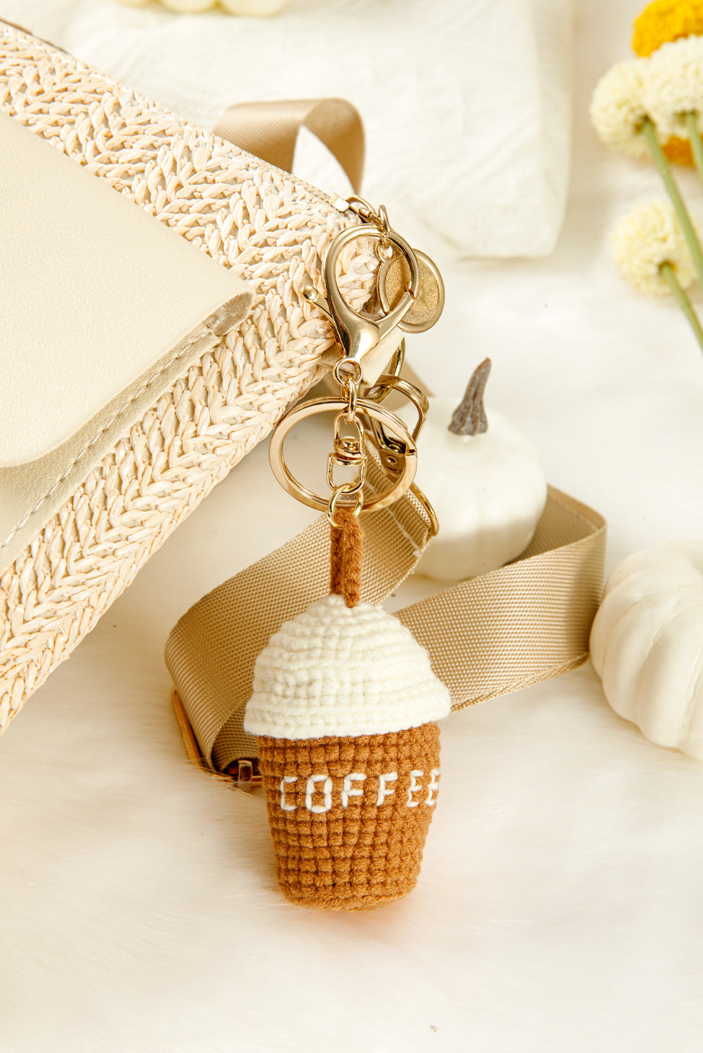 Thai Curry Knit Coffee Pendant Keychain 06335a9f3635a04d