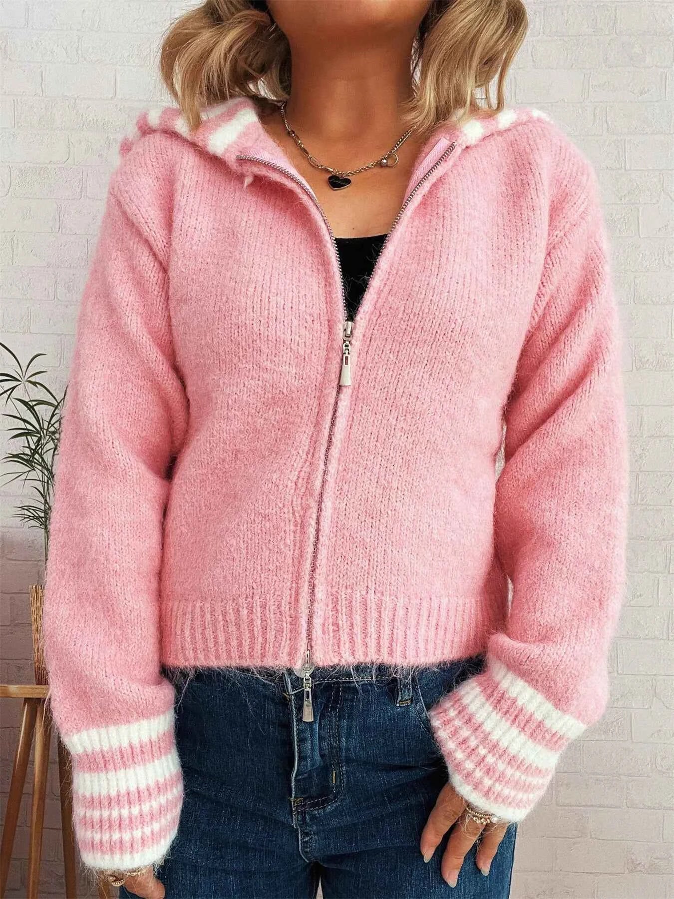 Striped Zip-Up Cardigan 06383959c47240d58a3e0d32e9fd1f56-Max-Origin