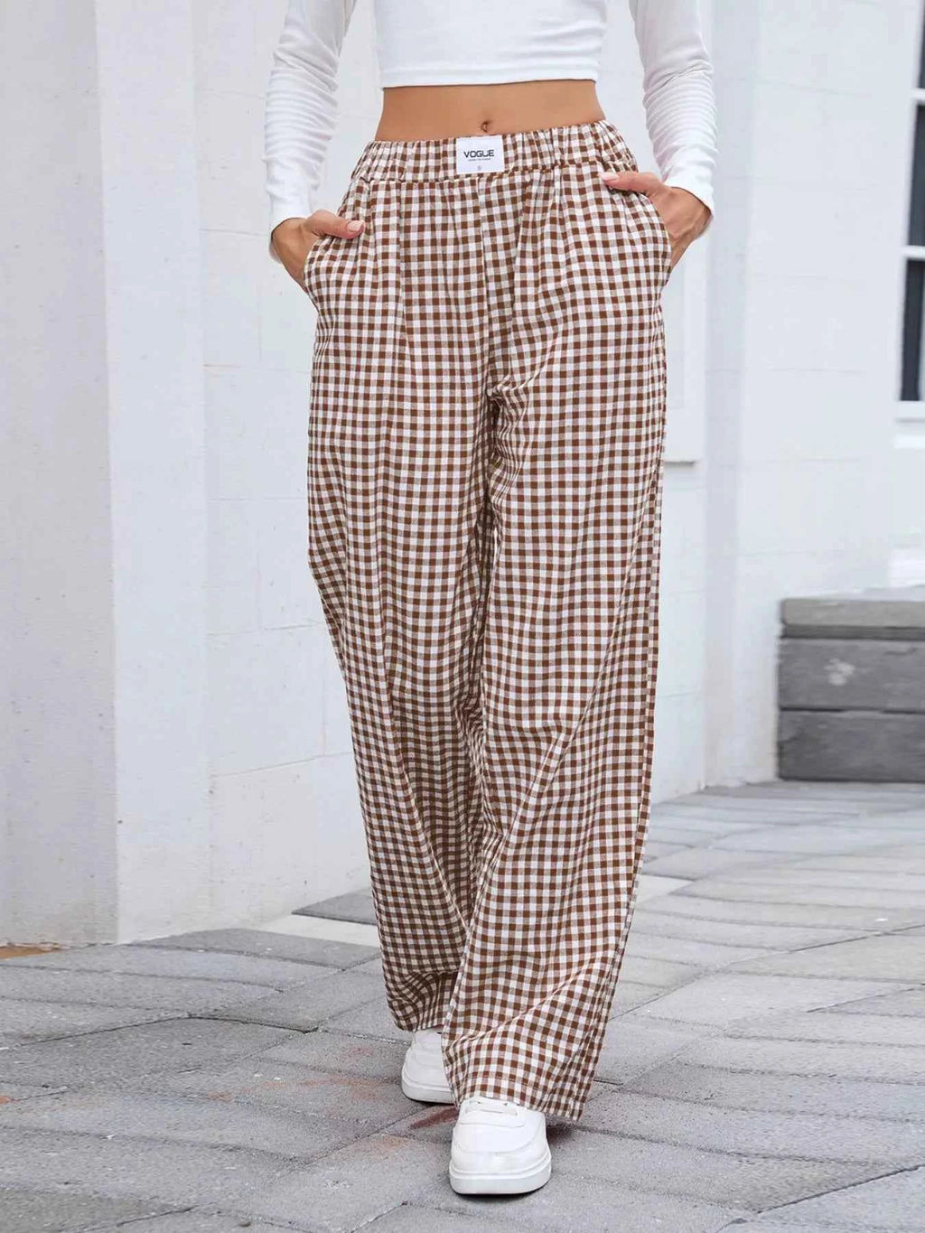 Plaid Wide Leg Casual Pants 063d185f-a14b-4957-a85e-6f647ddd208b-Max-Origin
