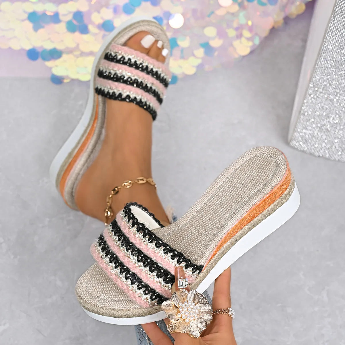 Open Toe Wedge Sandals Blush Pink 06492648-95f3-475a-bf01-98ef536ea6a2-Max-Origin