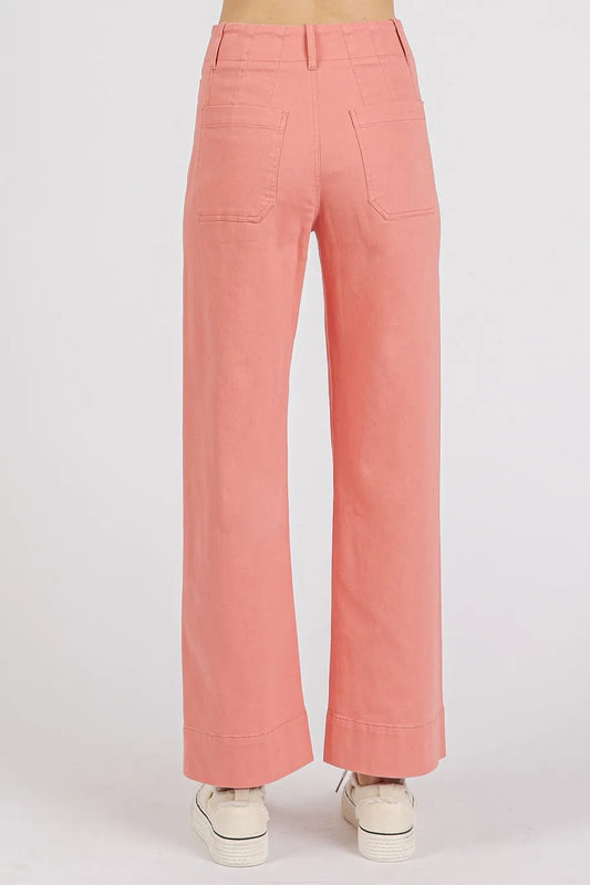 Twill Patch Pocket High Rise Wide Leg Pants 0660ef6e481344a3be3d8a5bcaba32ee-Max-Origin