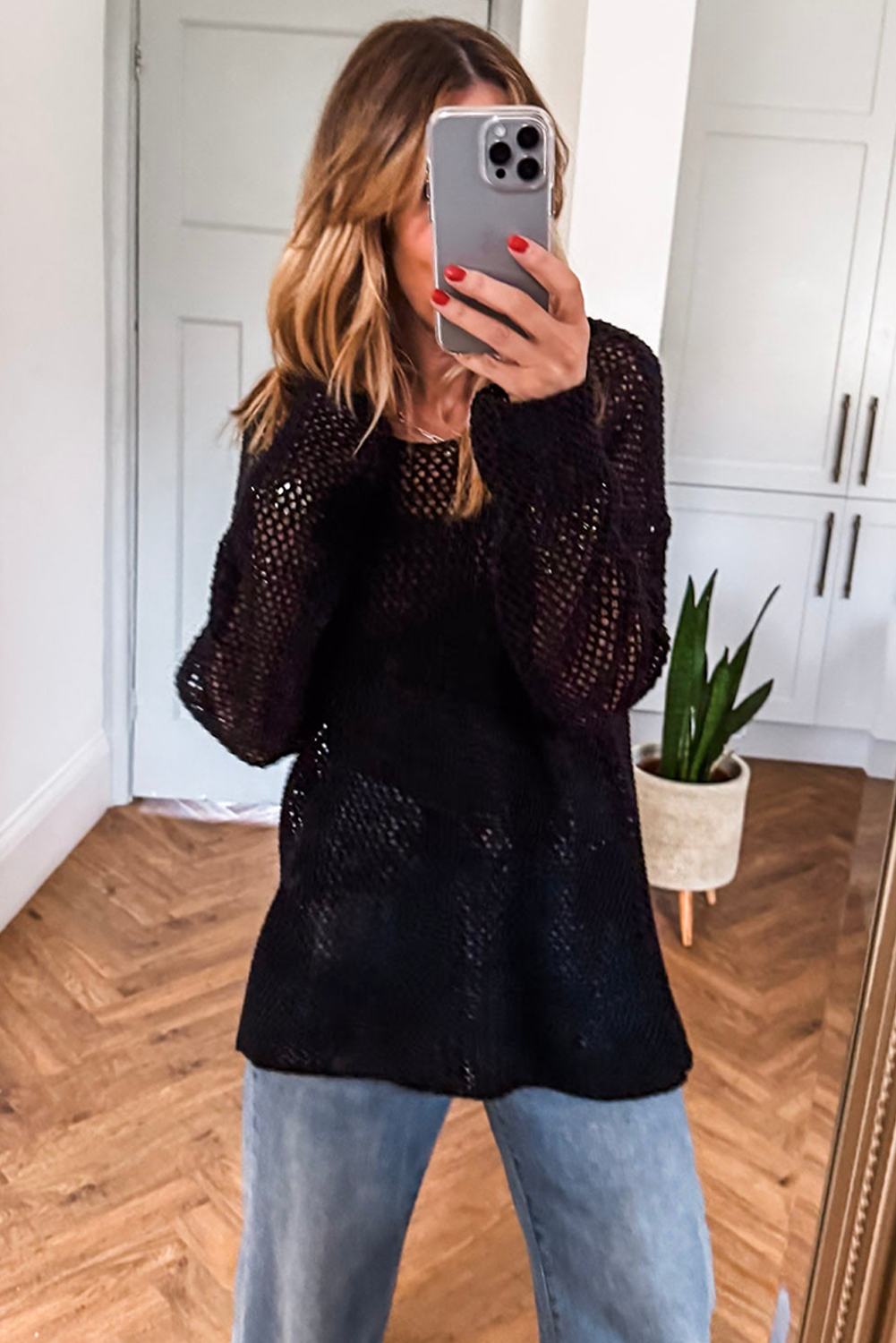 Coral Crochet Hollow-out Knit Sweater 069b2e746debea2a