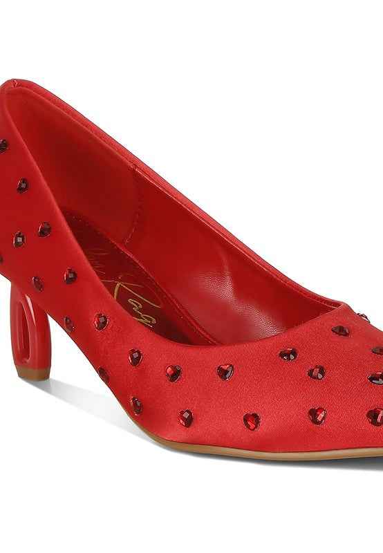 Madhara Heart-Shaped Rhinestones Pumps 06ac2f8b-22a7-452d-8319-8121aceb23dc