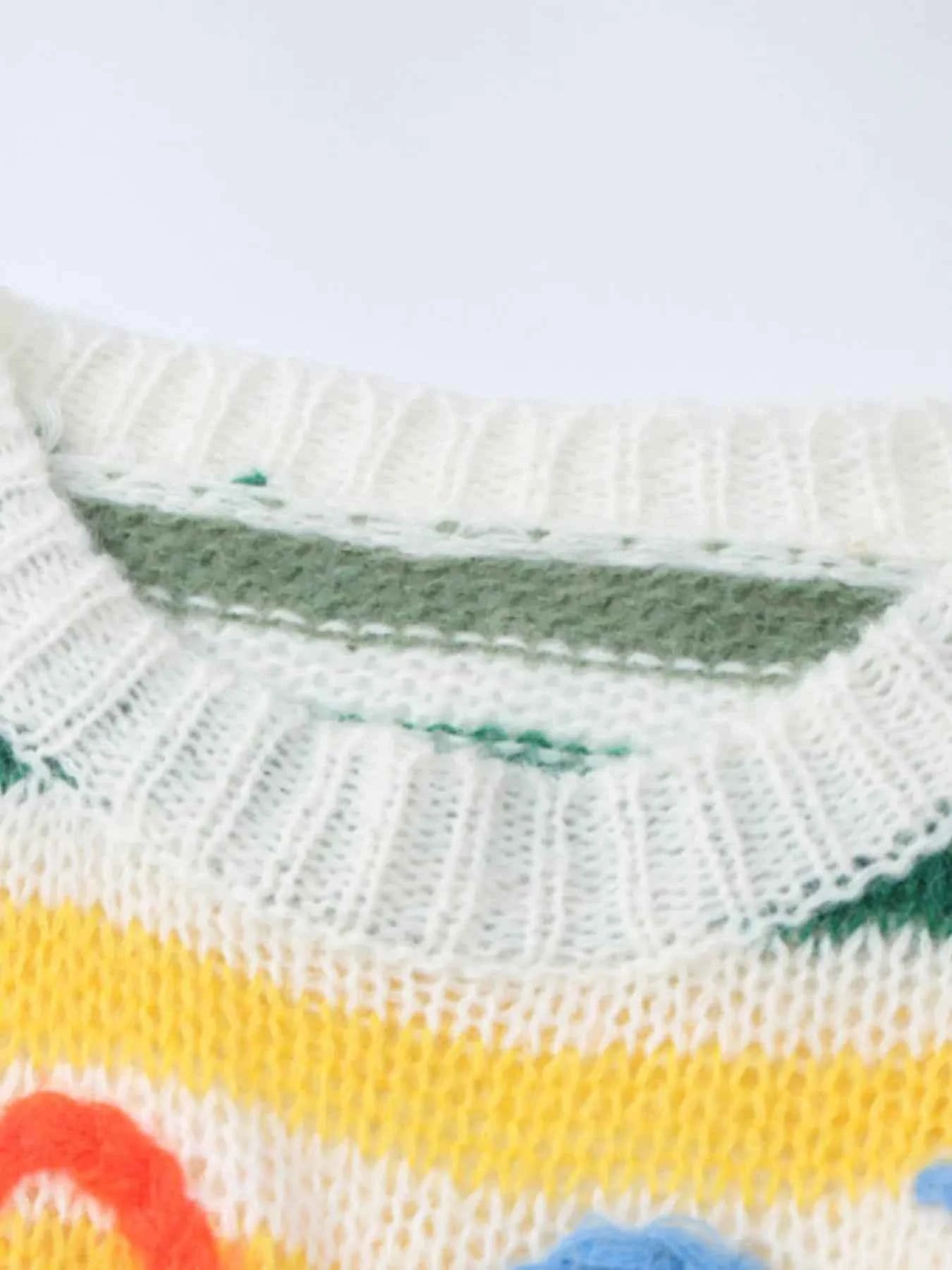 Colorful Abstract Pattern Striped Sweater