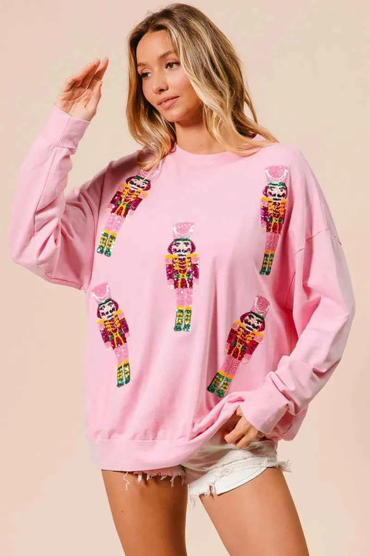 BiBi Sequin Nutcrackers Embroidery Christmas Sweatshirt 06ba2a08fca846f0b0adbd67674a3266-Max-Origin
