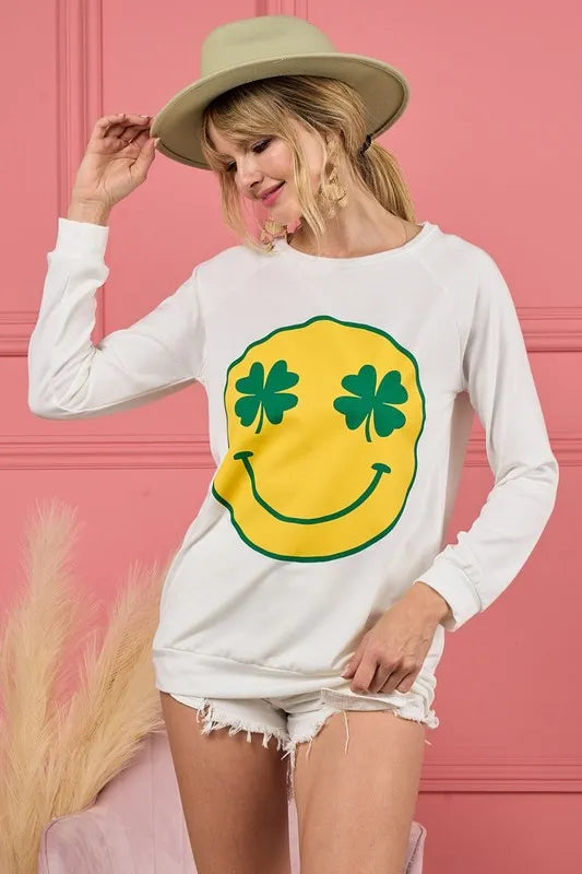 BiBi Smile Face Graphic Round Neck Long Sleeve Top IVORY 06bf37fa5bf148dcb370c338f7e4505d-Max-Origin