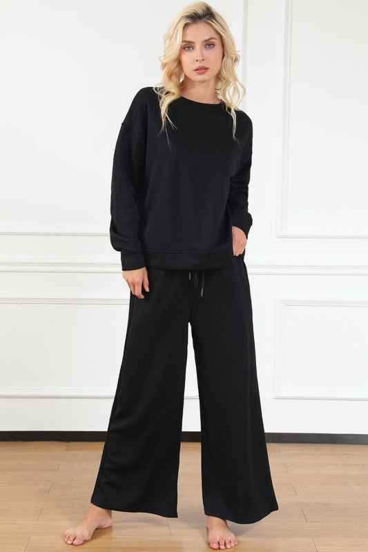 Textured Top and Pants Set 06c78c8a-17d0-48e3-90e5-c76917b63a23