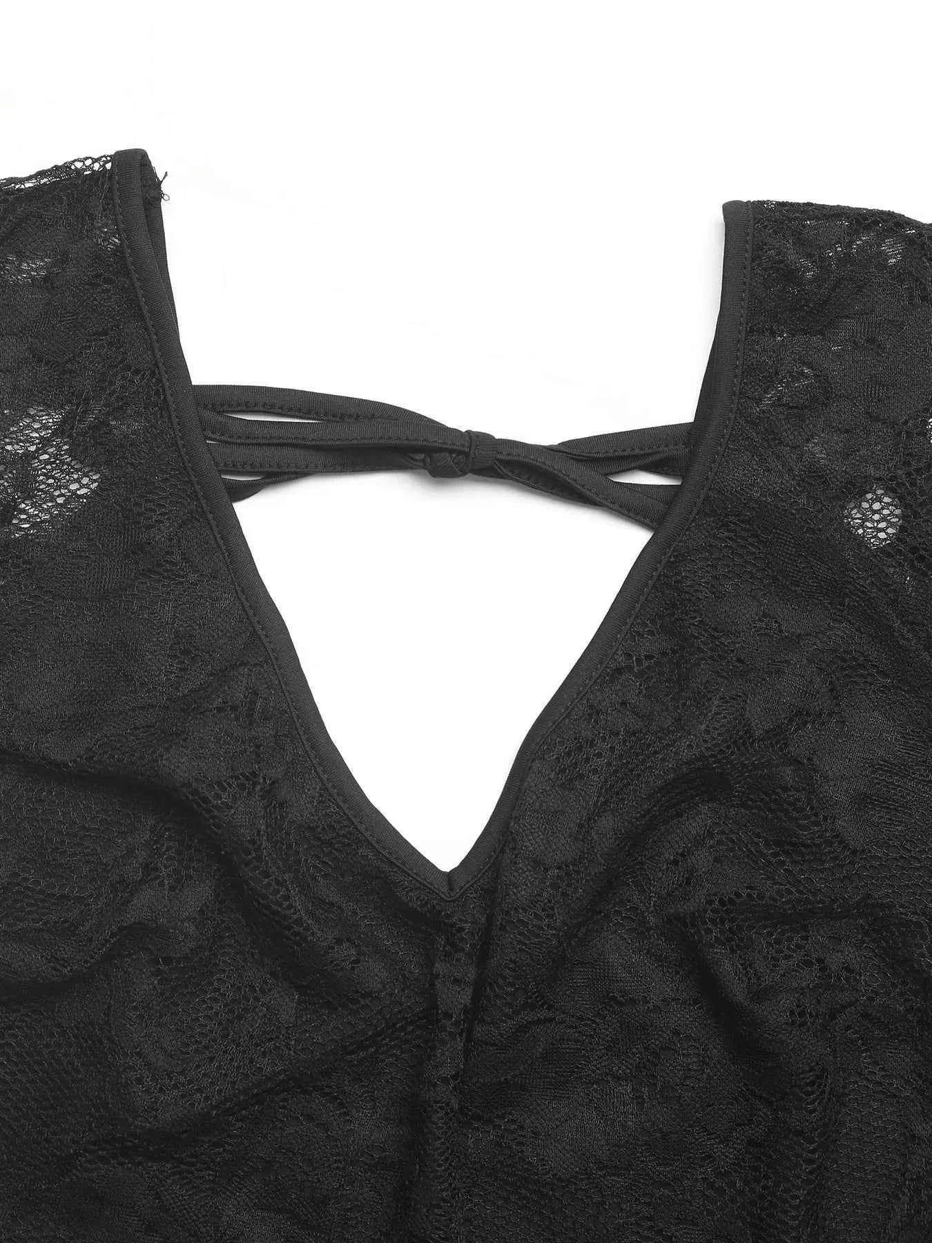 Lace V-Neck Slim Fit T-Shirt