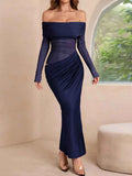 Off-Shoulder Long Sleeve Ruched Bodycon Maxi Dress Dark Blue 06e9b62a-2be9-4836-8fdd-f2474e92e73d-Max-Origin