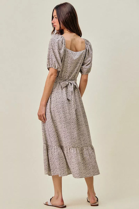 Ditsy Floral Self Belt On Elastic Waist Maxi Dress 06ef3863-a23d-4b0f-87fd-94e6d356b1e8-Max-Origin