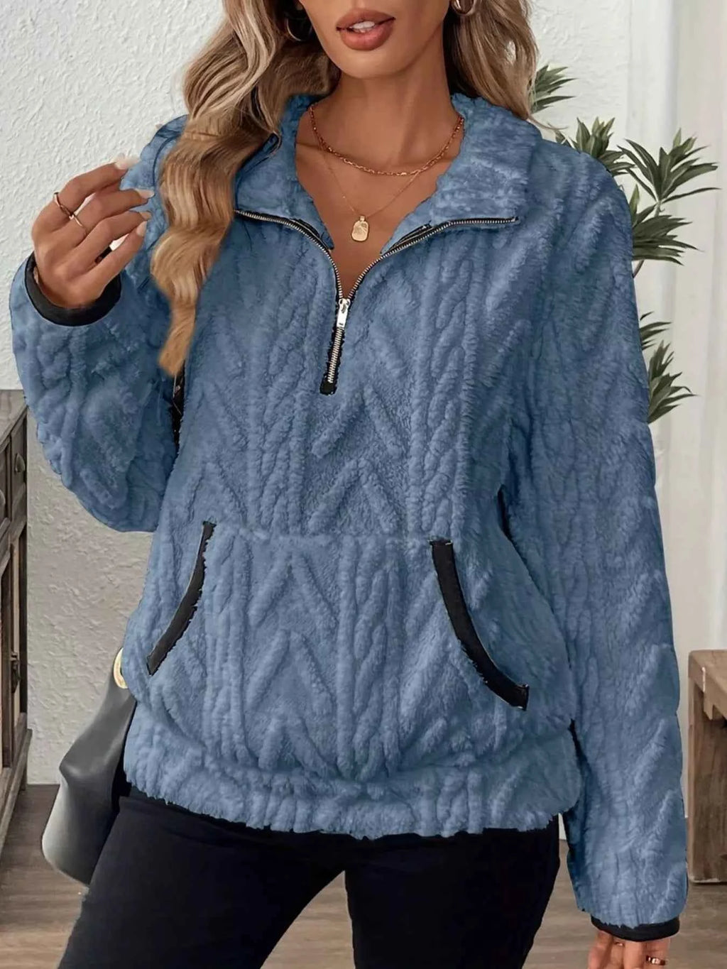 Full Size Half Zip Kangaroo Pocket Sweatshirt Plus Size 06f47ac0-e4df-43d9-9790-4d5b0557c34b-Max-Origin