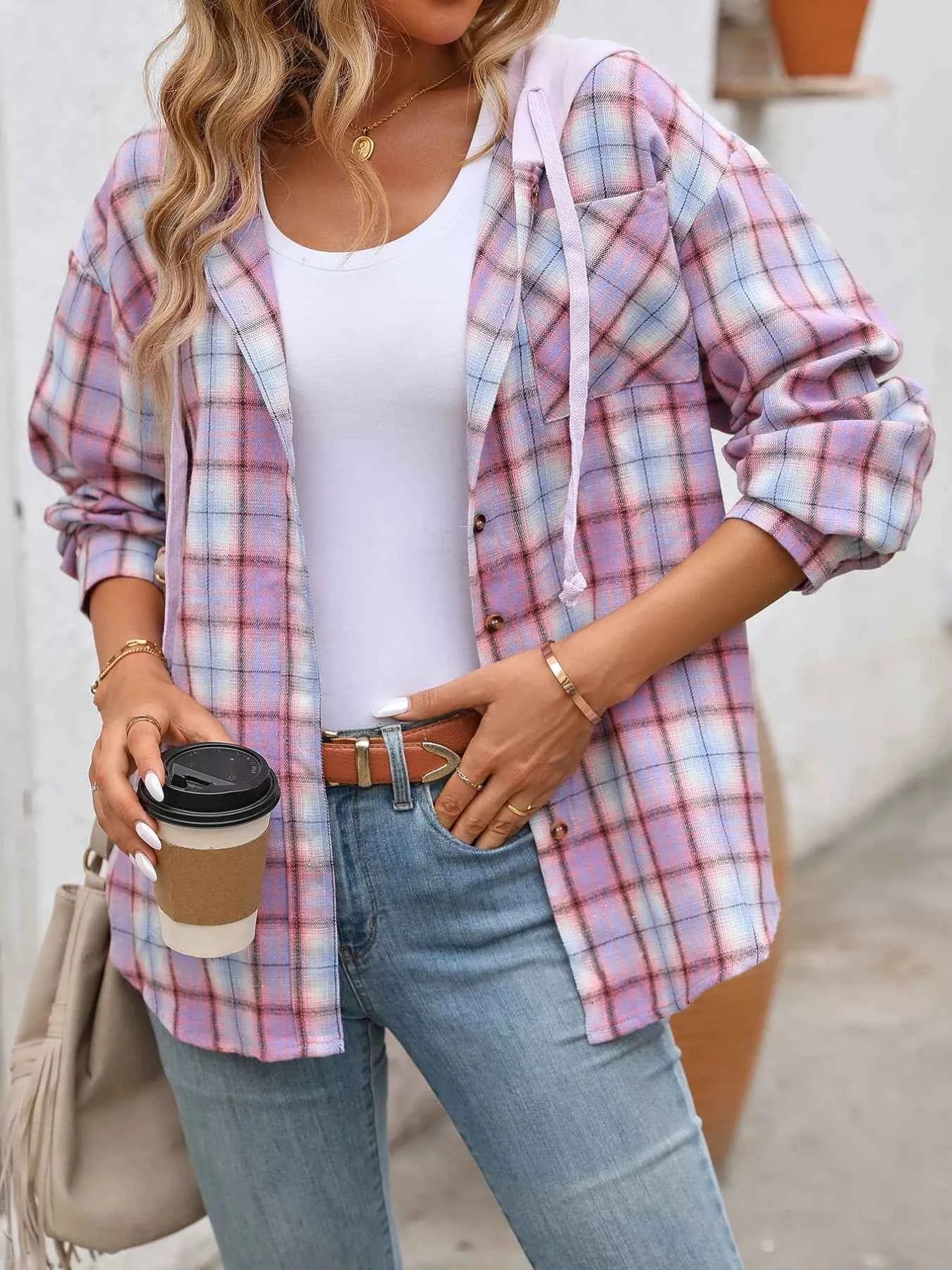 Plaid Button-Up Hooded Shirt 070146e7-ba7e-4677-8681-06d147e9316d-Max-Origin