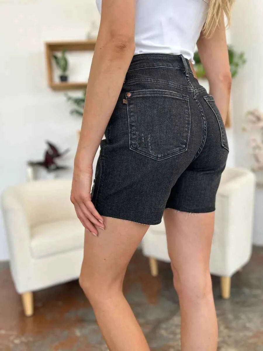 Judy Blue Full Size High Waist Rigid Magic Denim Shorts 0707230a-8f72-414c-9f4b-02f945434c4c-Max
