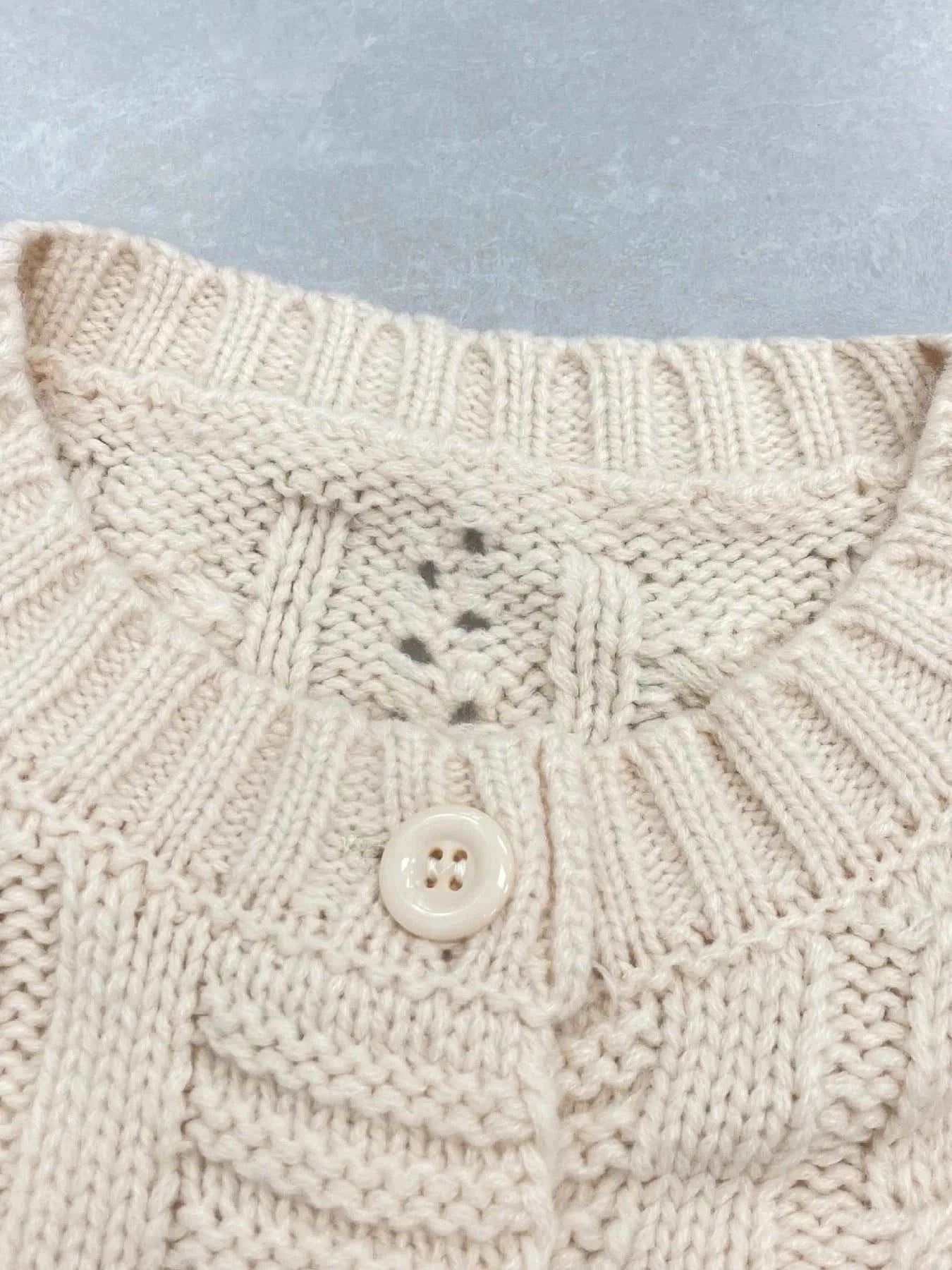 Cable Knit Belted Cardigan with Button Front