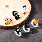 6 Piece Halloween Themed Rings Black onesize 0712a020-46f0-4186-b295-79014639b1a3-Max-Origin