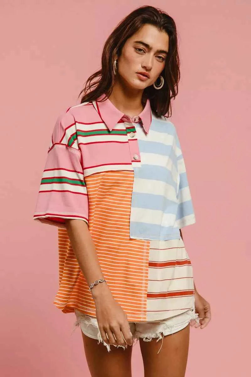 BiBi Mix And Match Stripe Color Block Shirt 0719a62aab094b738c7c0ec843e455af-Max-Origin