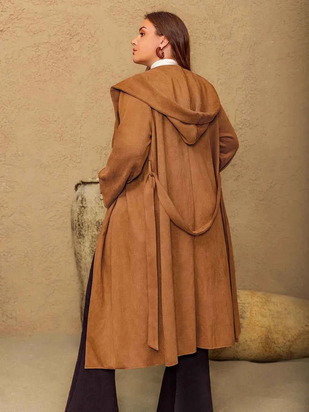 Plus Size Tied Long Sleeve Hooded Coat with Pockets 071d5e37-46ac-4e7f-8906-2eeb896fc5d1-Max