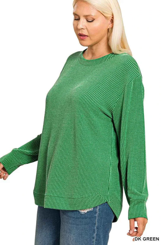 Full Size Raised Rib Round Neck Long Sleeve Top Plus Size 0723a2f4-91ef-4570-9599-478af3c88855-Max-Origin