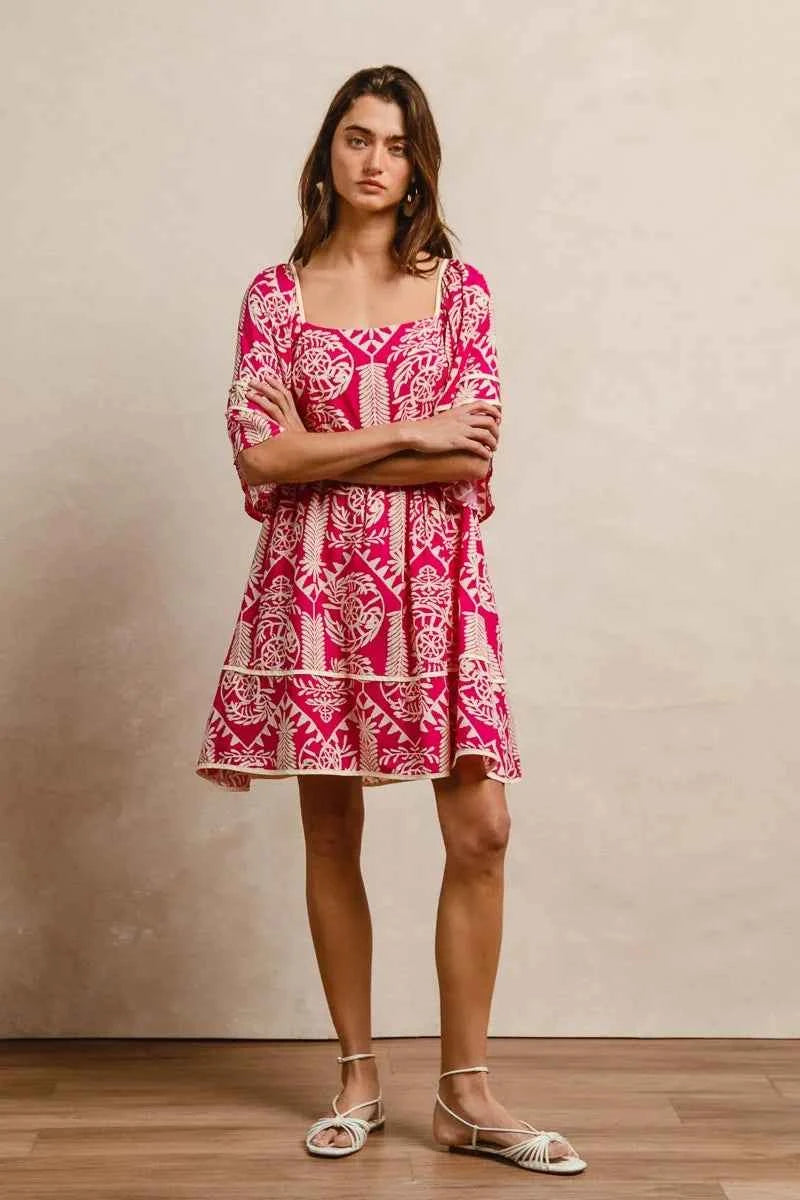 Aztec Woven Printed Contrast Binding Dress 0723c82a869e45a1a02e42a961bfdd2c-Max-Origin